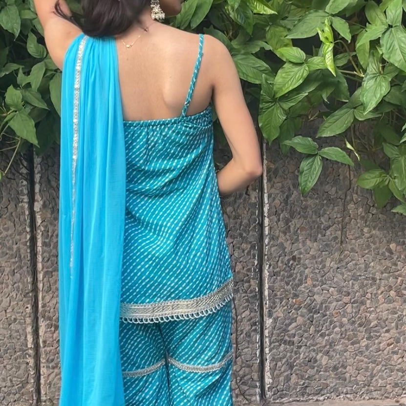 Blue Gharara Set