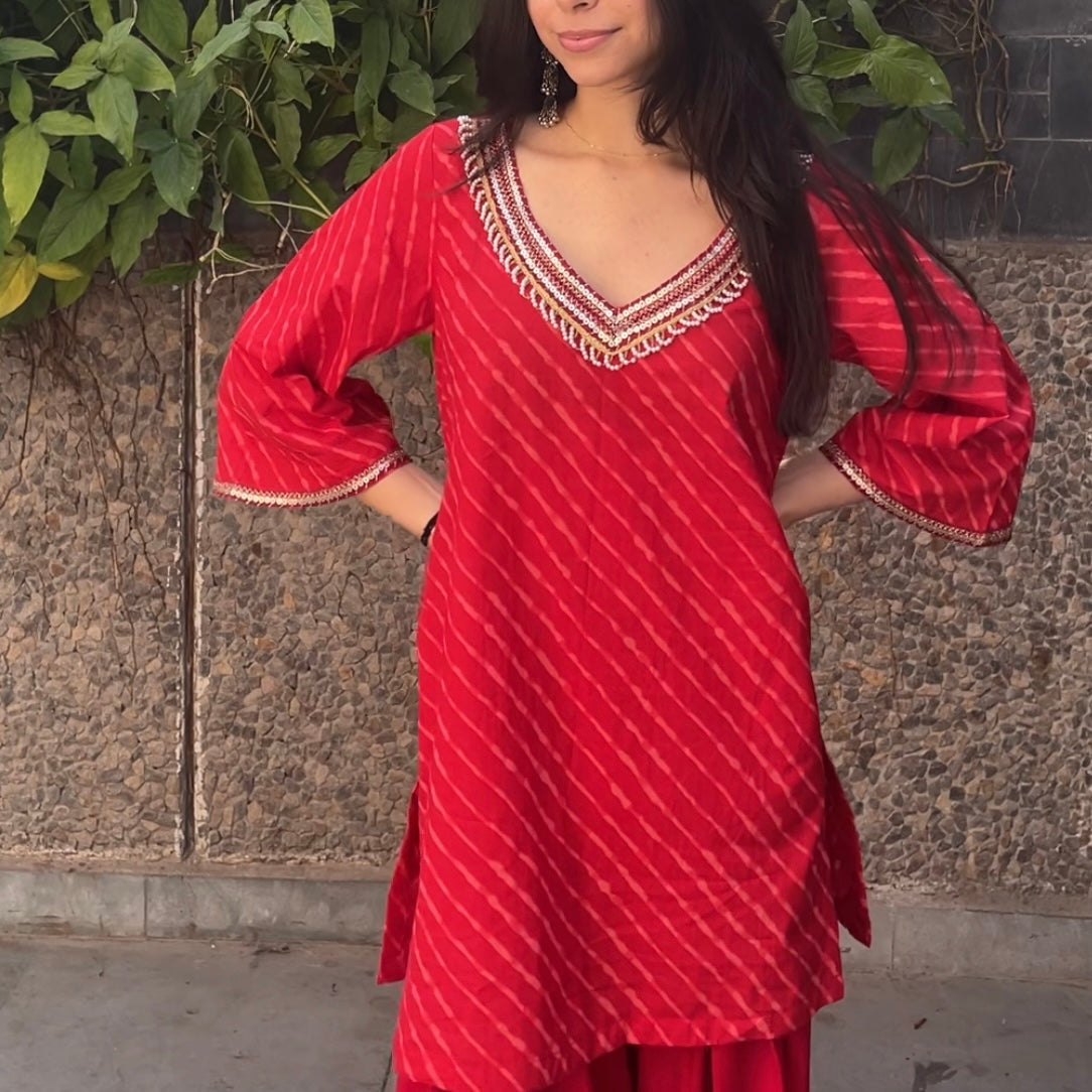 Red Leheriya set