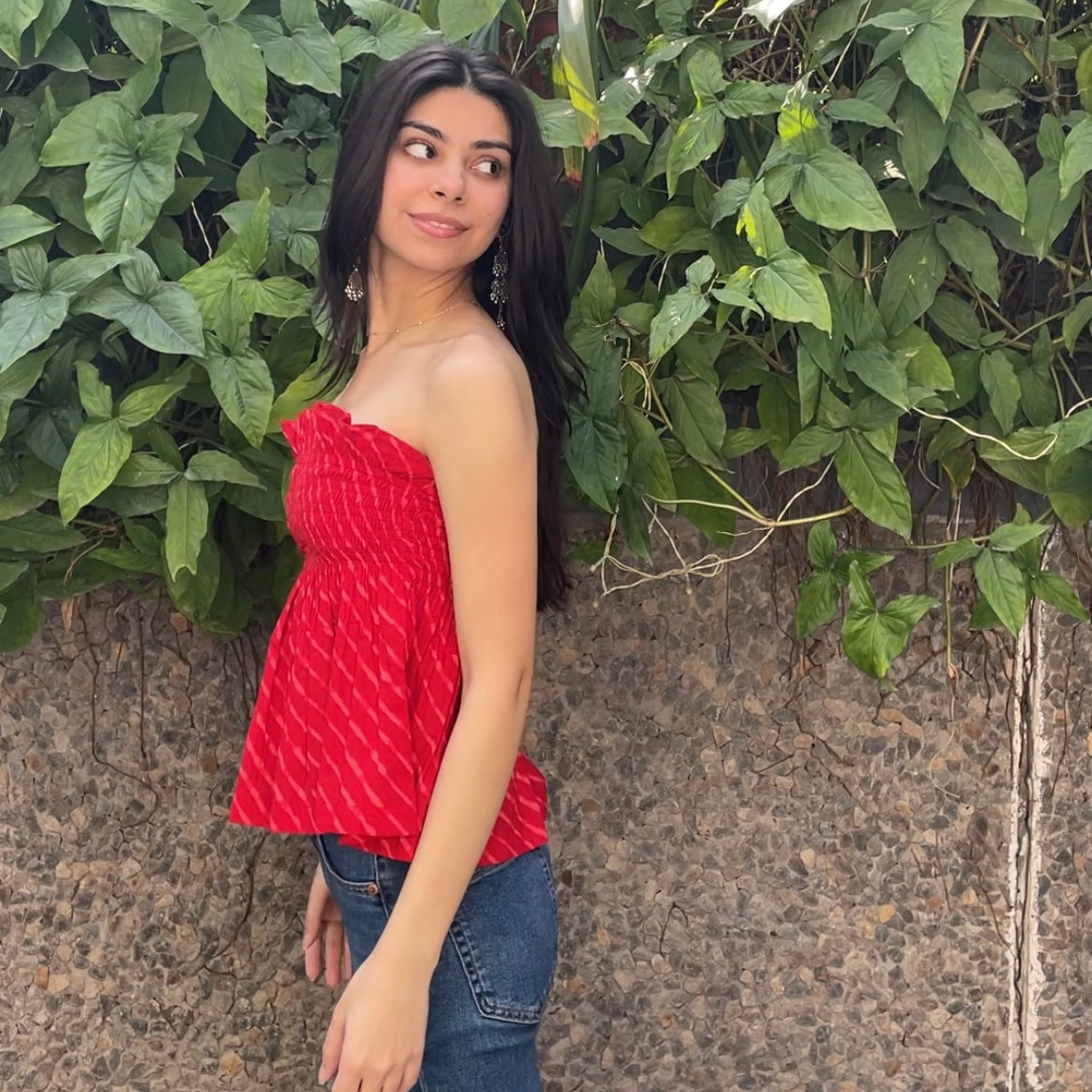 Leheriya Tube Frill Top