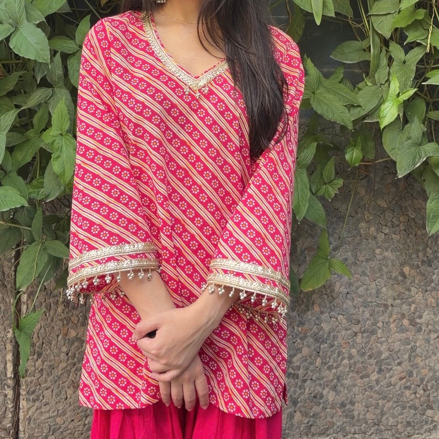 Leheriya Pink Farshi Set