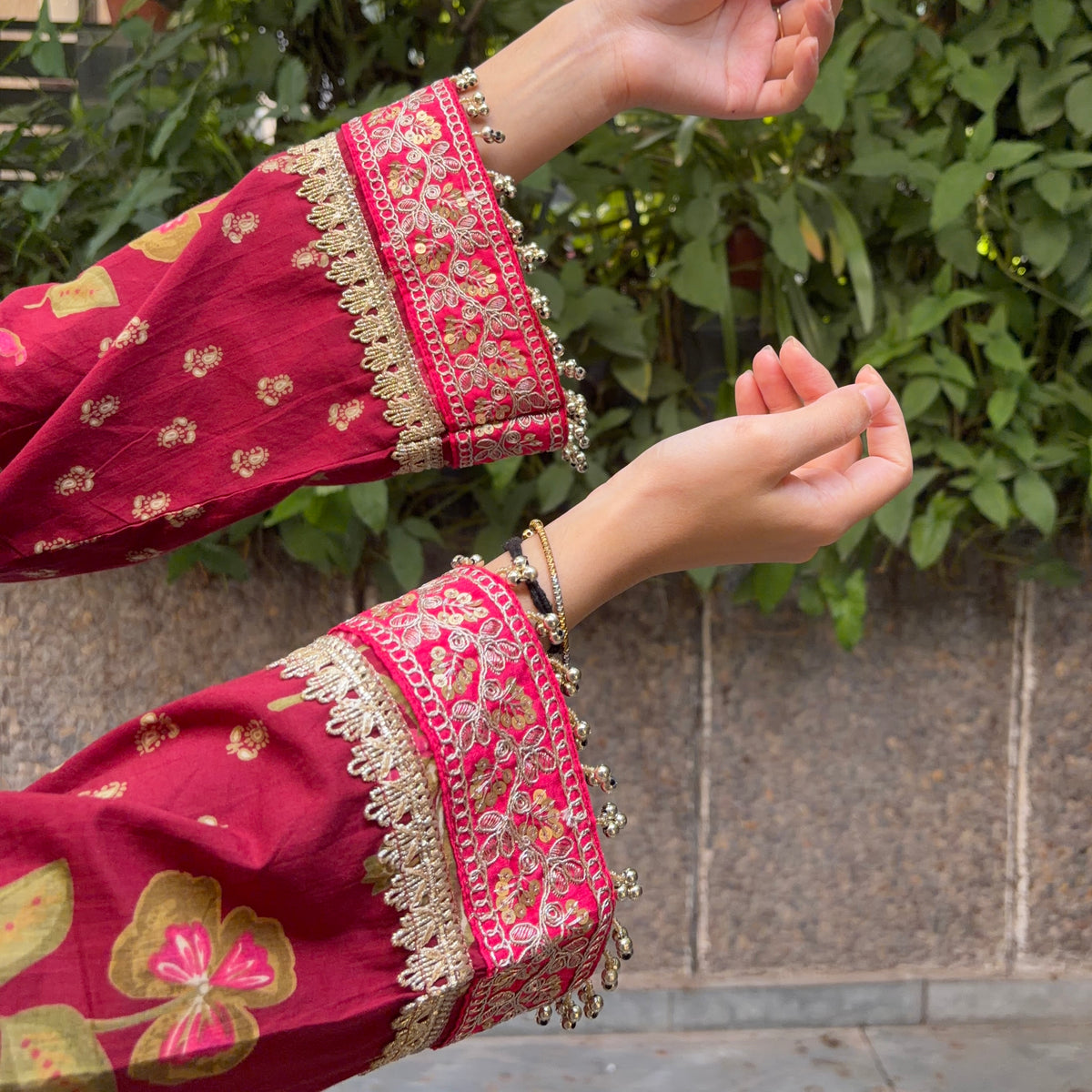 Maroon printed kurti