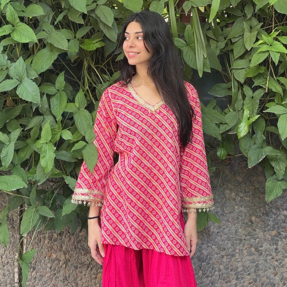 Leheriya Pink Farshi Set