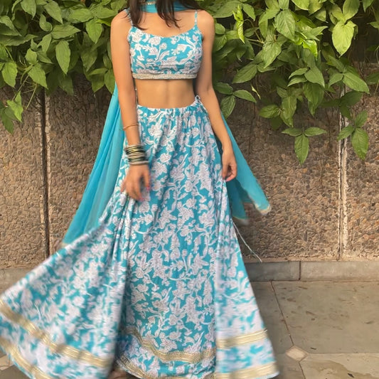 Blue lehenga set