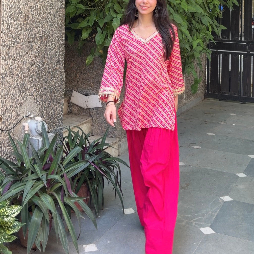 Leheriya Pink Farshi Set