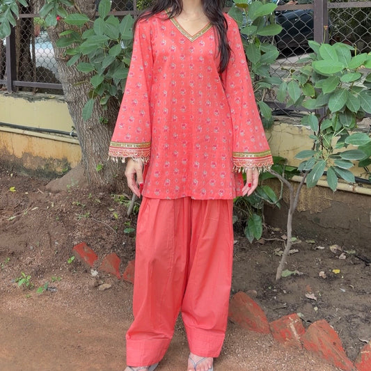 Peach Farshi set