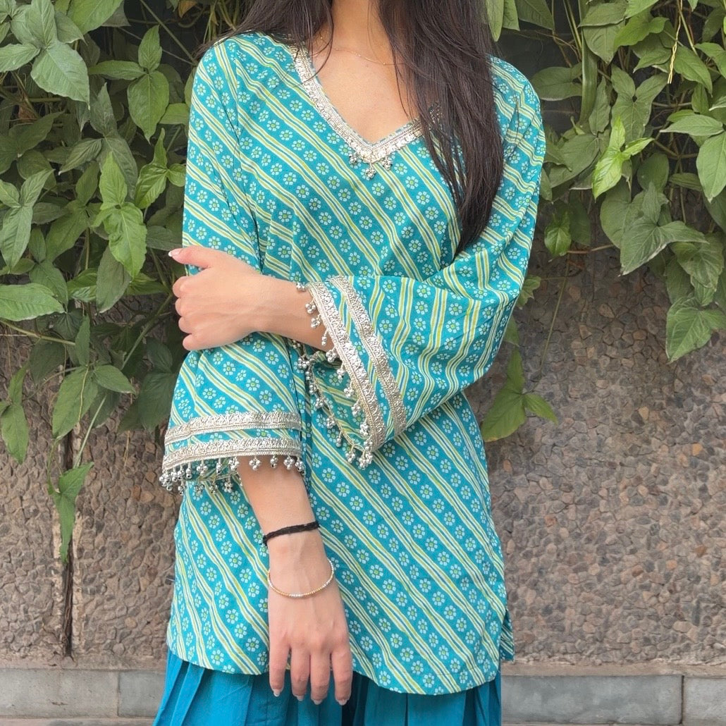 Leheriya Blue Farshi Set