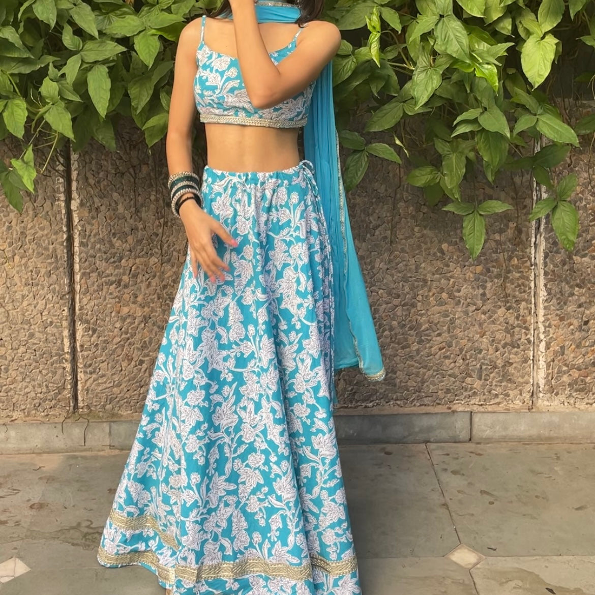 Blue lehenga set