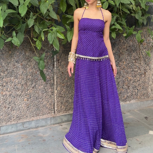 Halter Georgette lehenga set