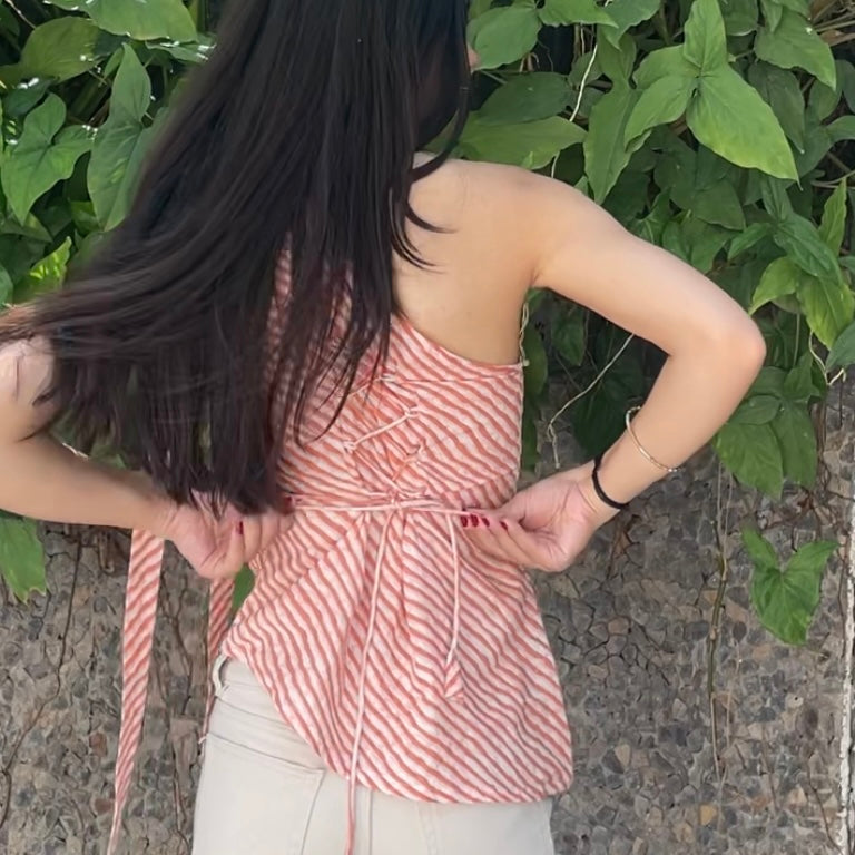 Orange One Shoulder top (padded)