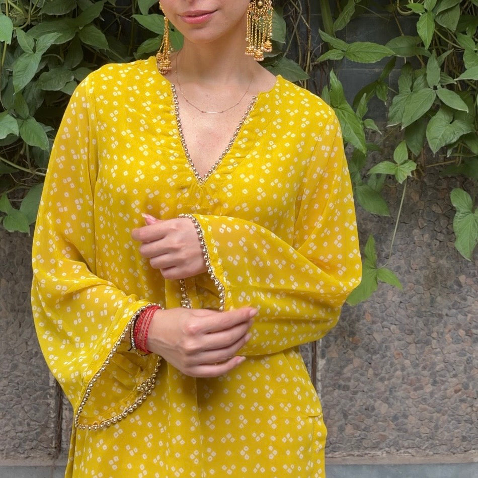 Yellow Georgette set