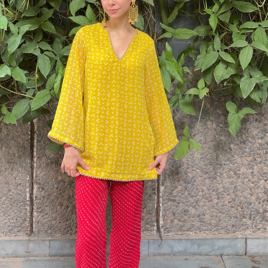 Y bandhani Georgette set