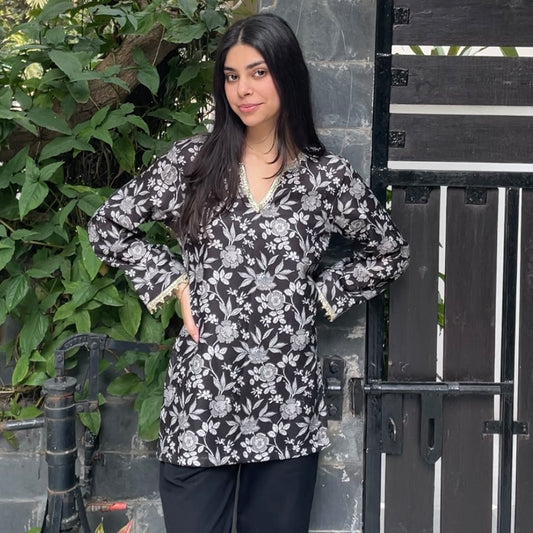 B&W winter kurti