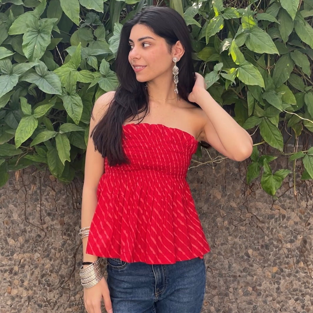 Leheriya Tube Frill Top