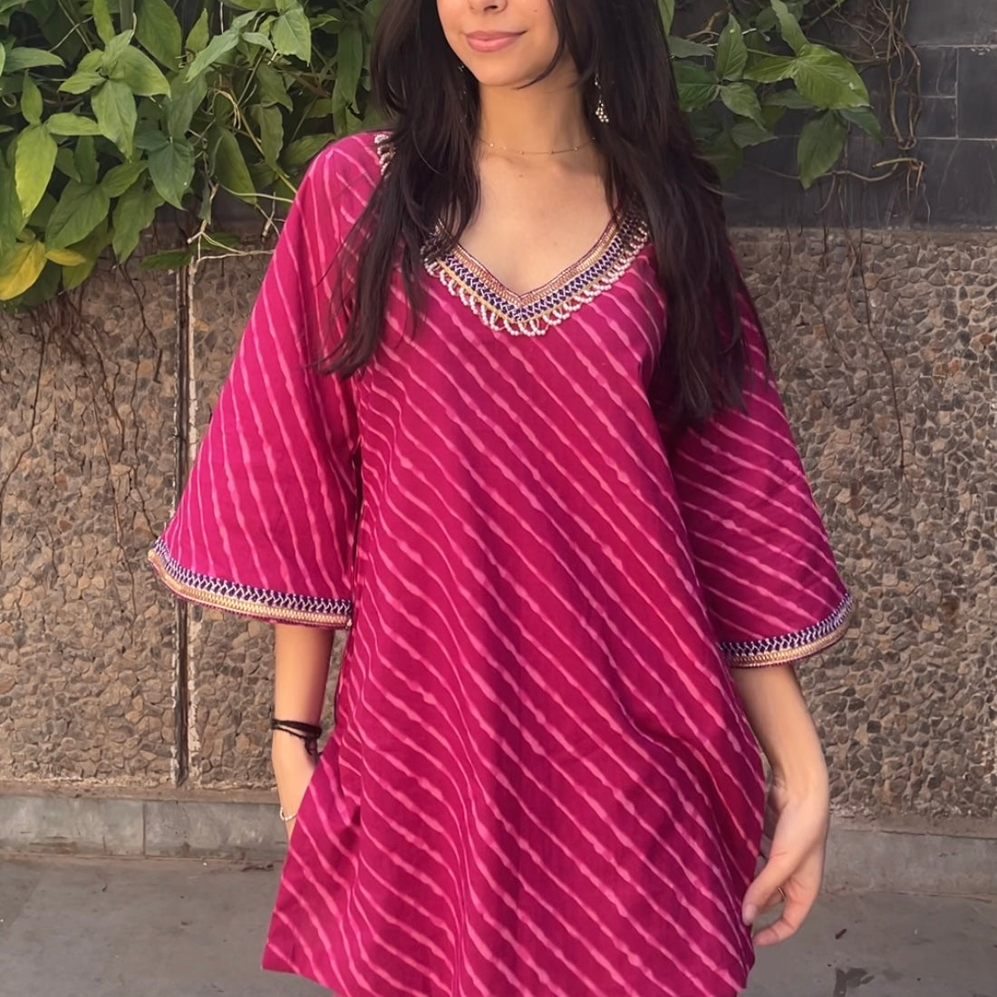 Pink Leheriya set
