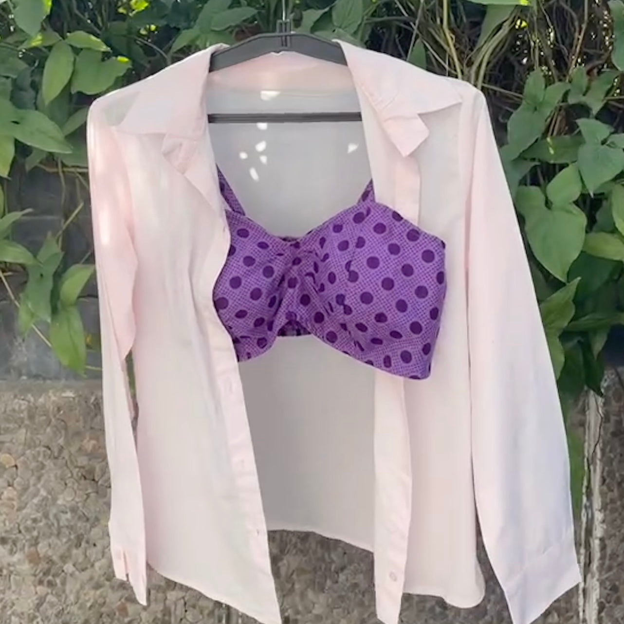 Buy 100% Pure Cotton Purple Polka Top & Shirt Combo For Women