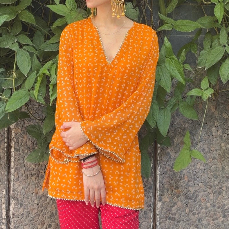 Orange/Red Georgette set