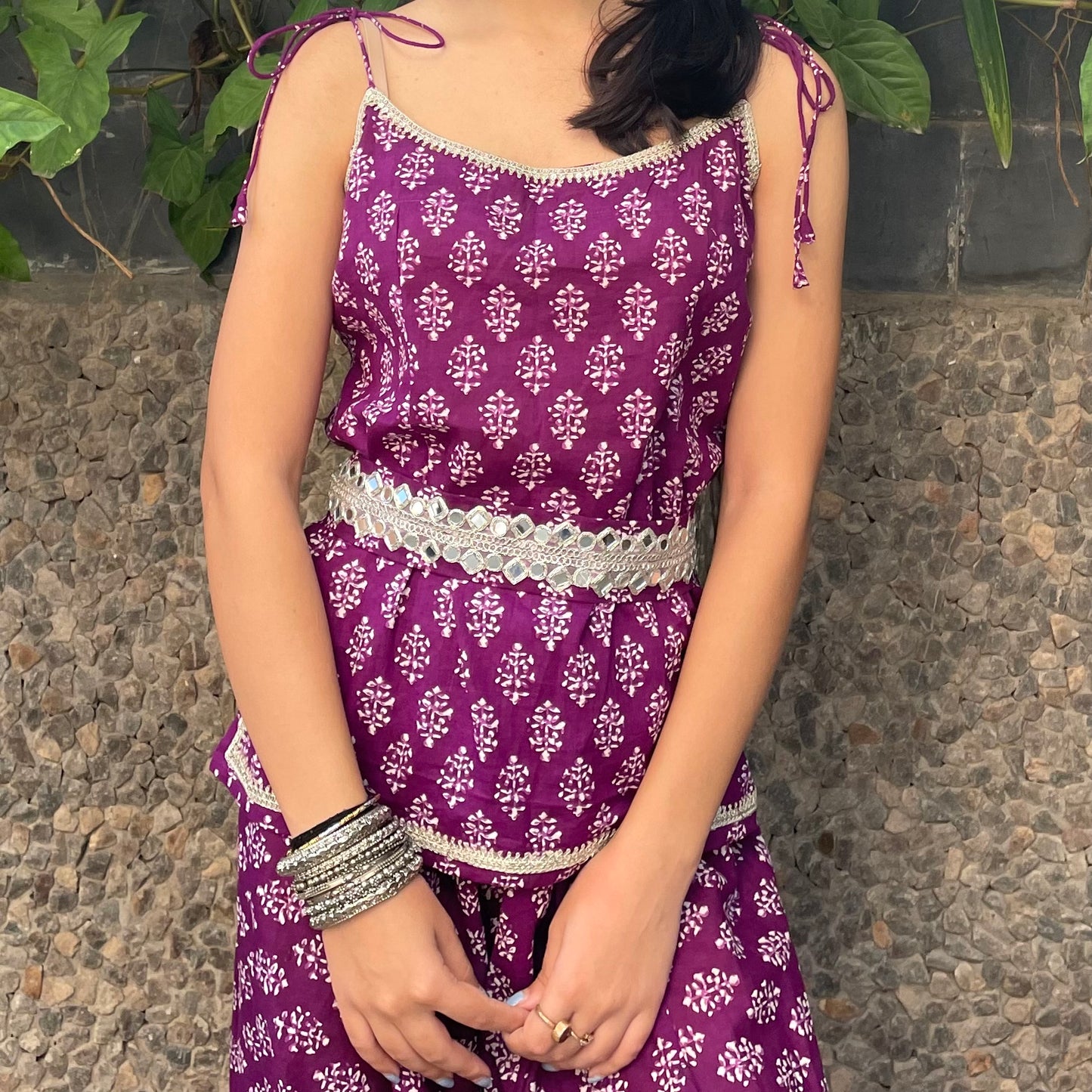 Purple Dhoti Set