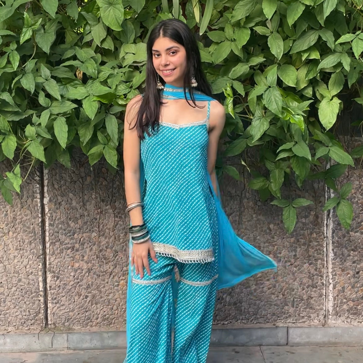 Blue Gharara Set