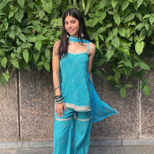 Blue Gharara Set