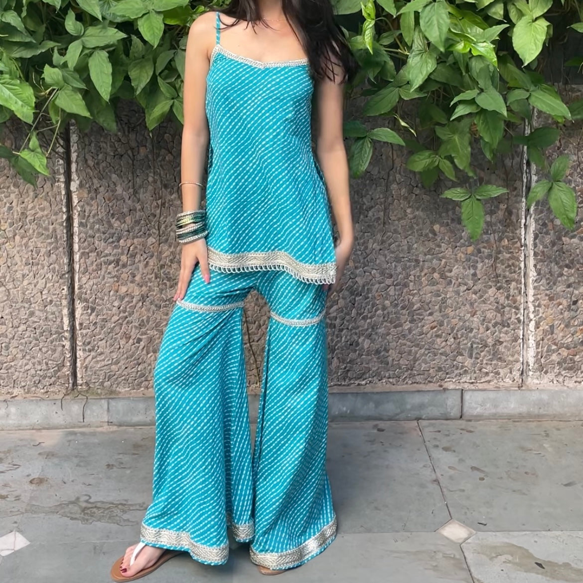 Blue Gharara Set