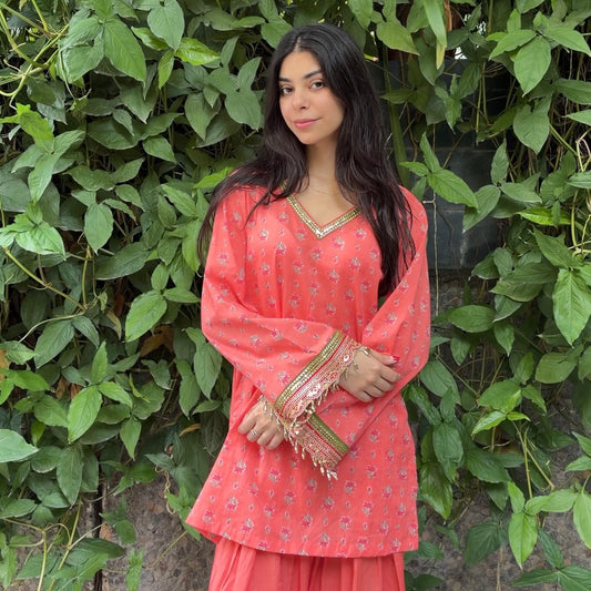 Peach Farshi salwar set