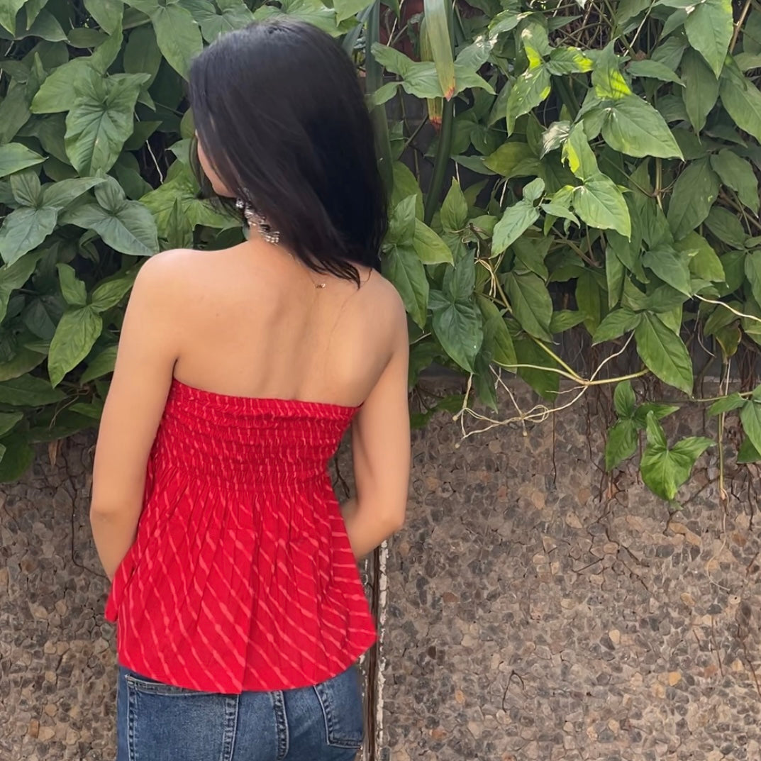 Leheriya Tube Frill Top