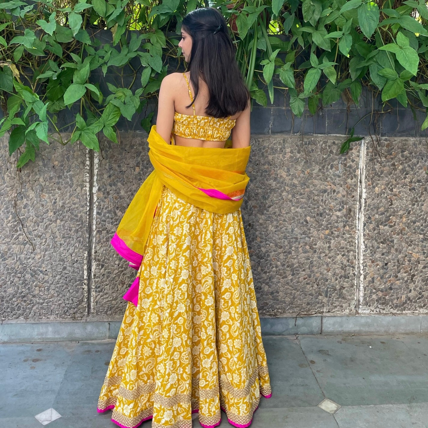 Yellow Floral Lehenga