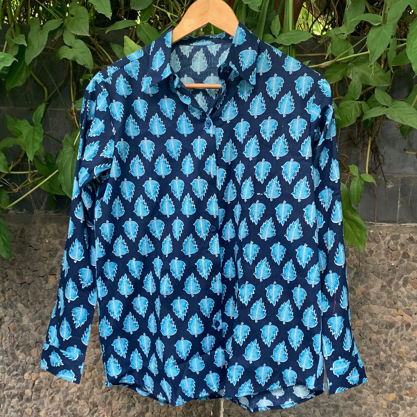 Buy Blue Leaves Shirt For Women Online in India