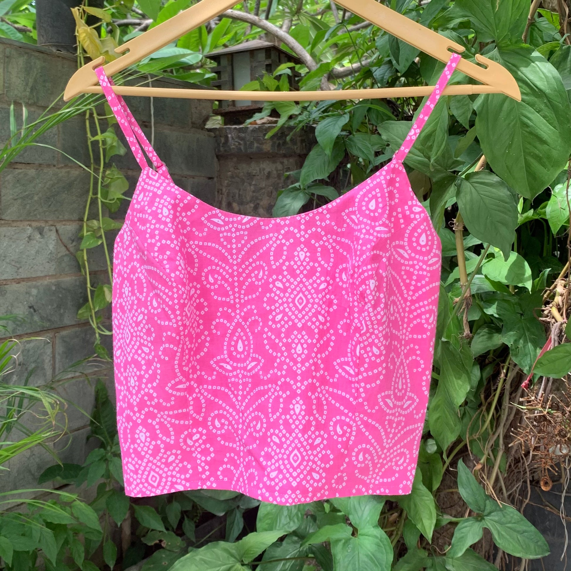 Pink Bandhani Tops