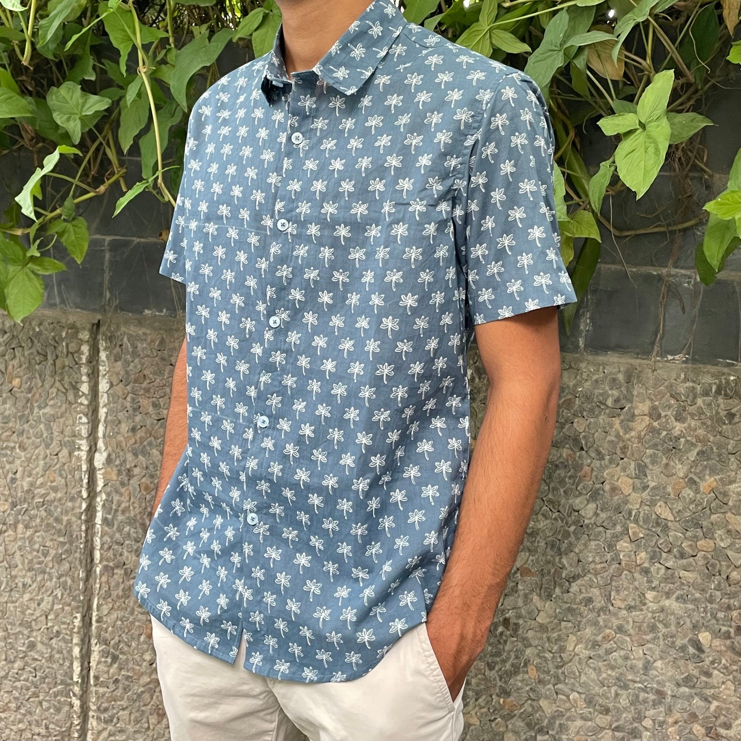 Men’s Charcoal Printed Shirt