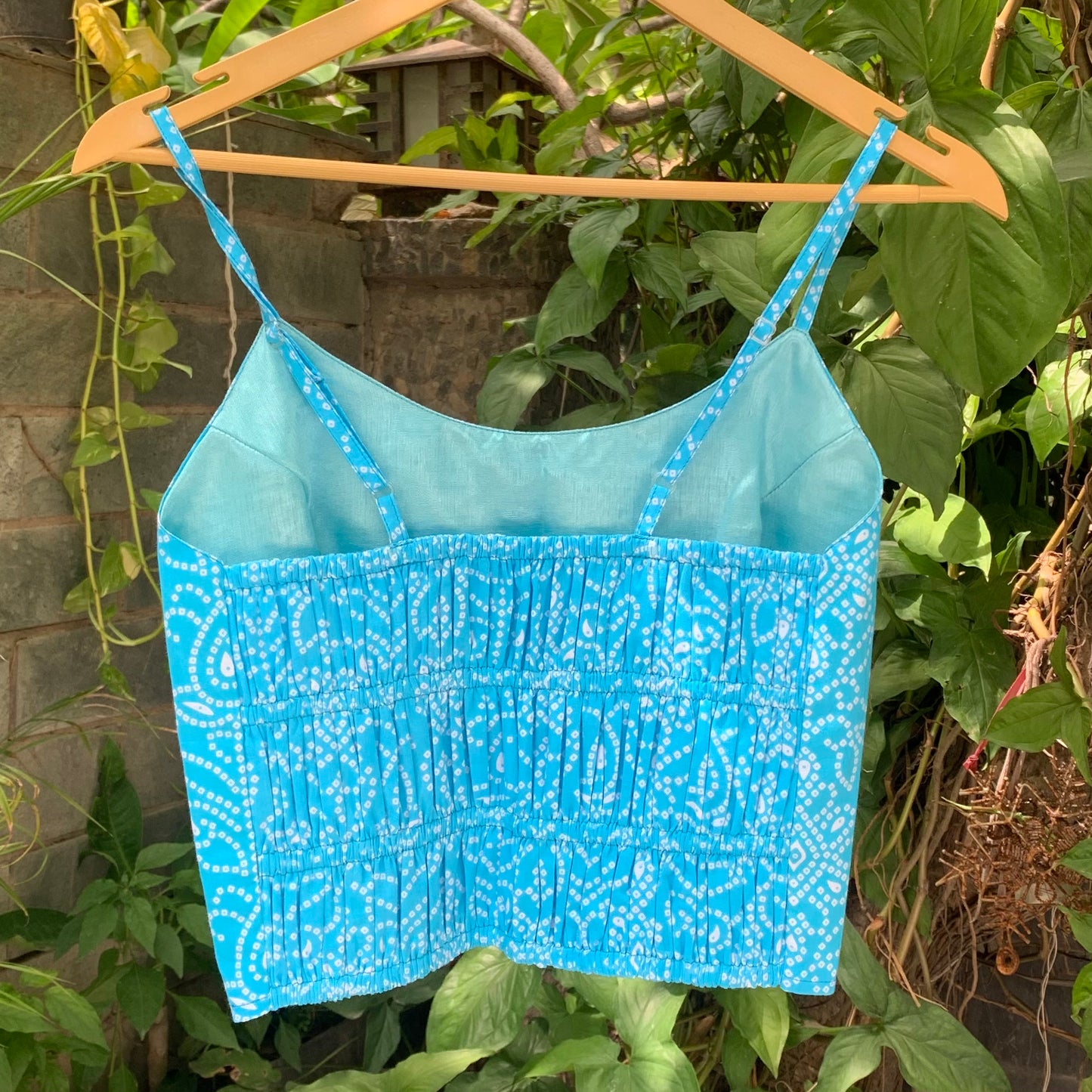 sky blue Bandhani Top