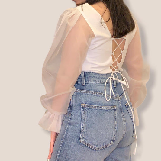 White Organza Top