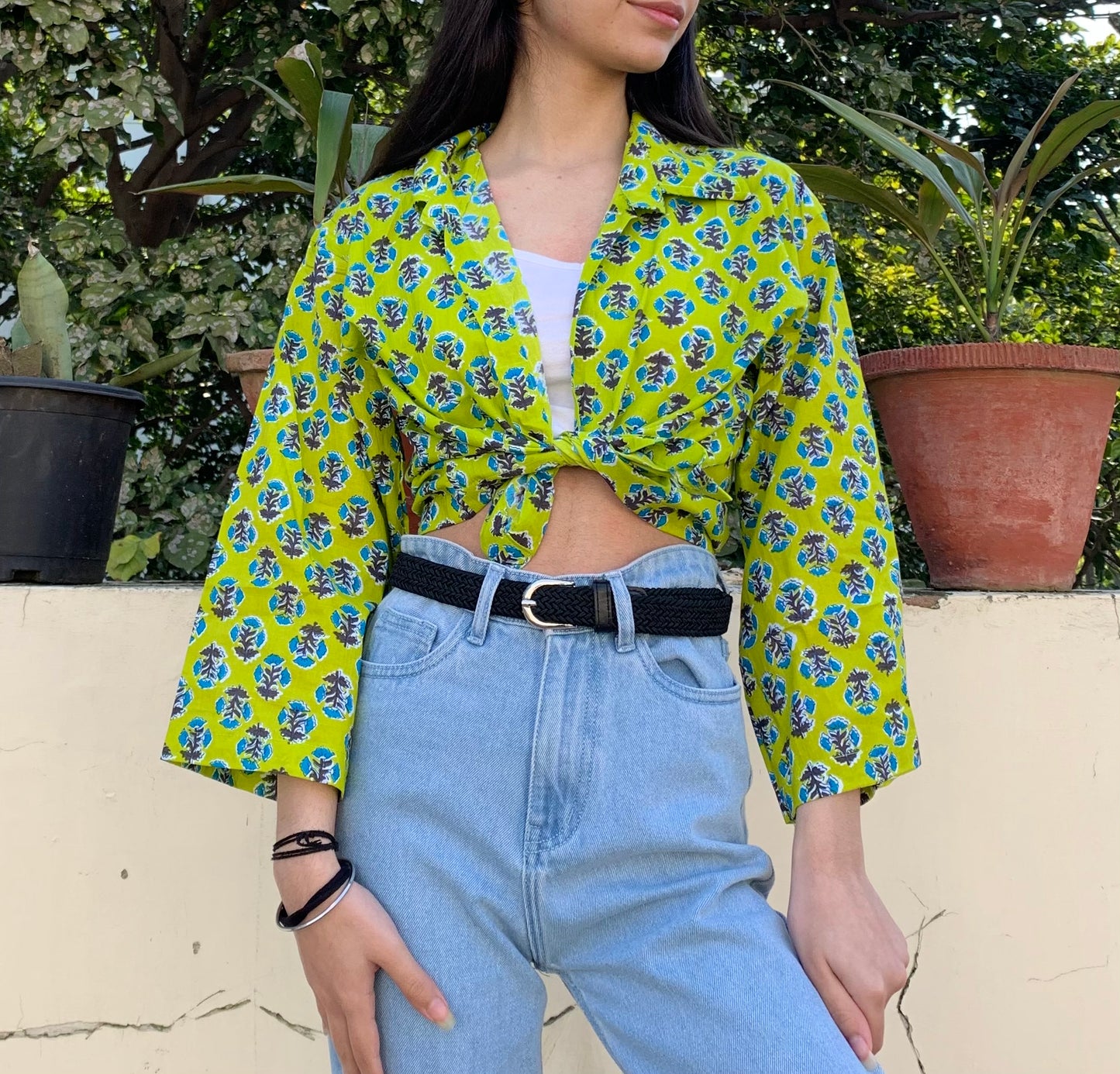 Buy All Green Boxy Shirt For Women Online in India