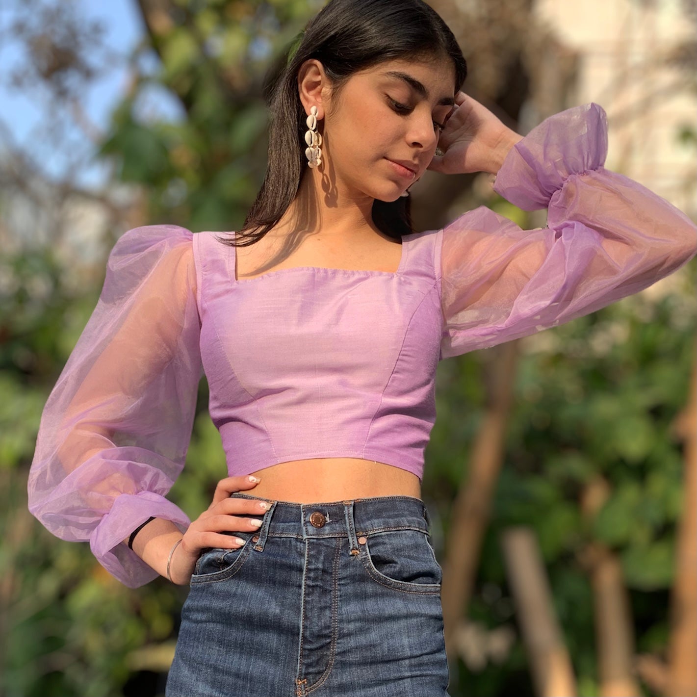 Lilac Organza Top